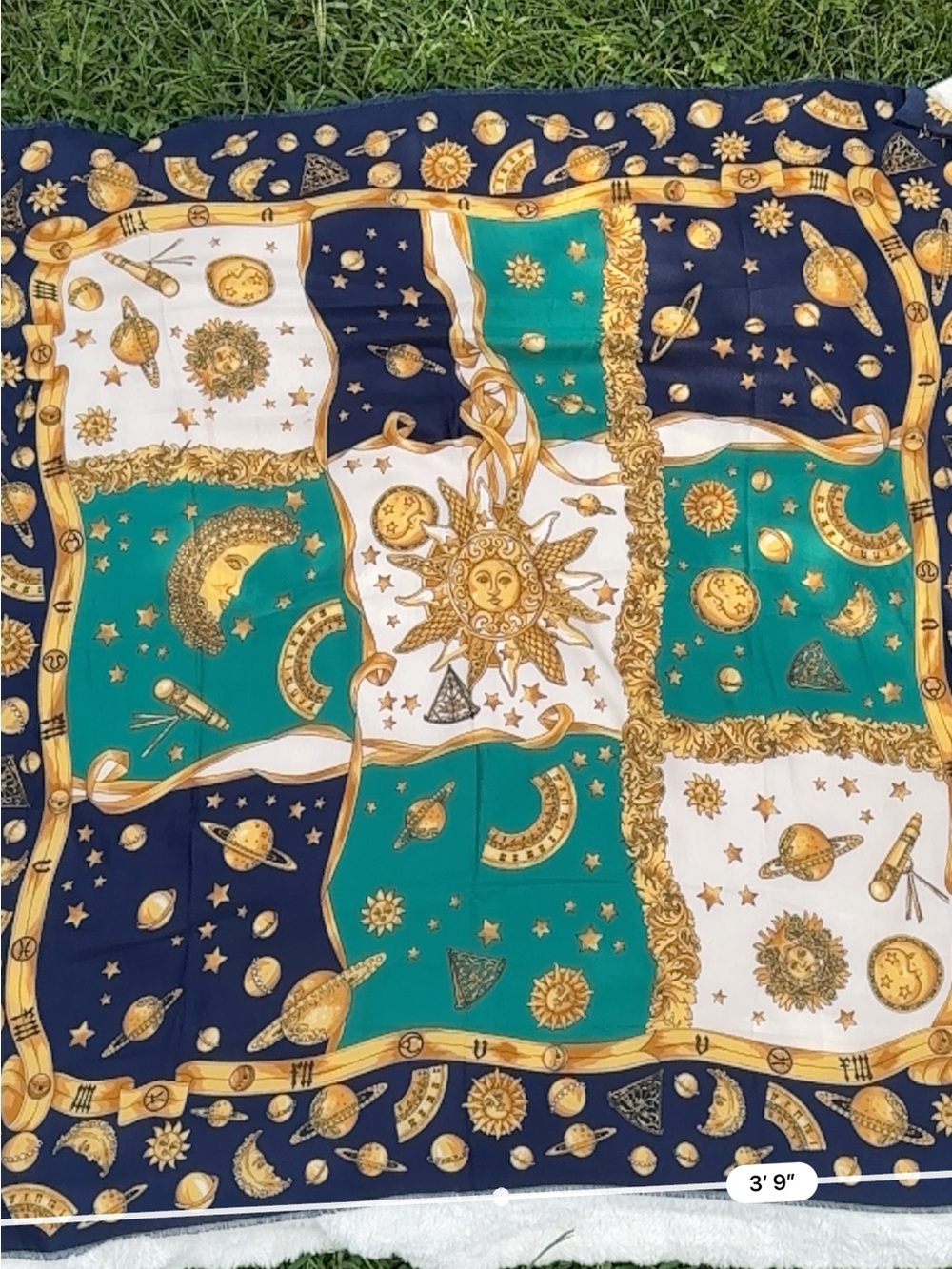 Made in Italy Celestial Sun Moon Astrology Scarf 45” Square